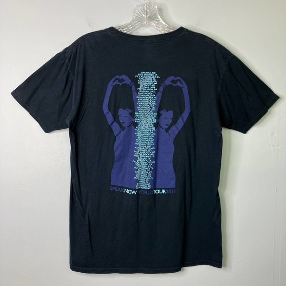 Taylor Swift Speak Now World Tour 2011 Black Graphic Concert T-Shirt Sz M Gildan - Picture 11 of 16